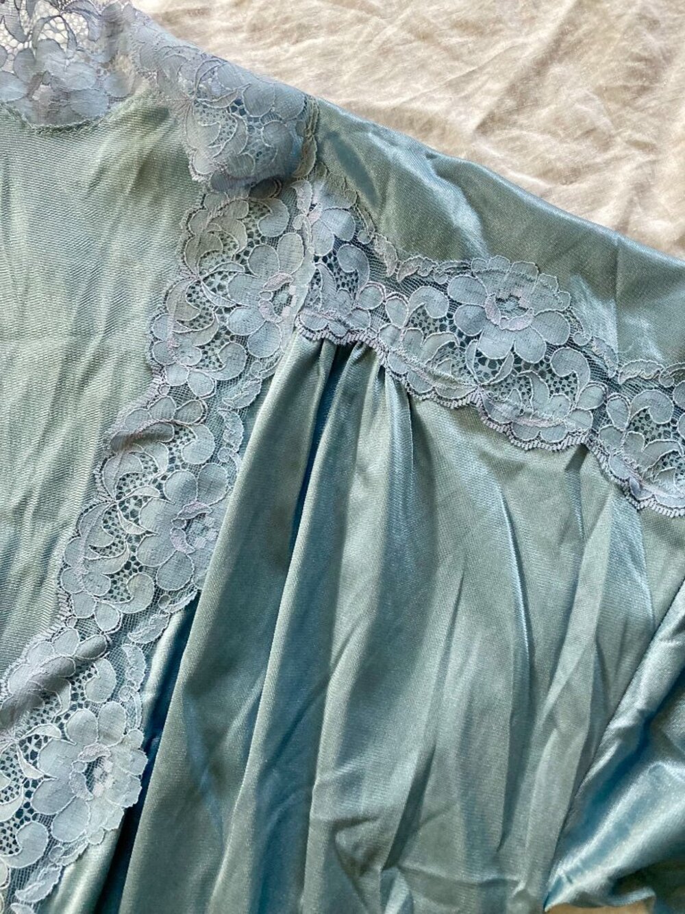 NWT Vintage Tom Bezduda for BARAD & Co. Blue Nightgown and Robe Set M USA - Picture 10 of 16